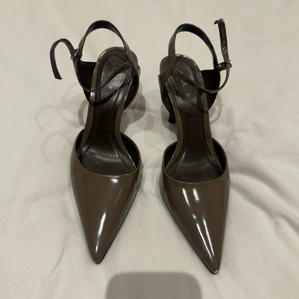 Zara Taupe Grey Kitten Heels